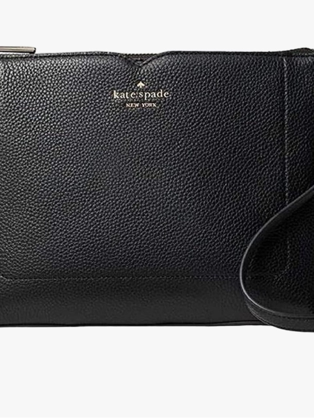 kate spade New York Harlow Black Pebbled Leather Messenger Crossbody NWOT